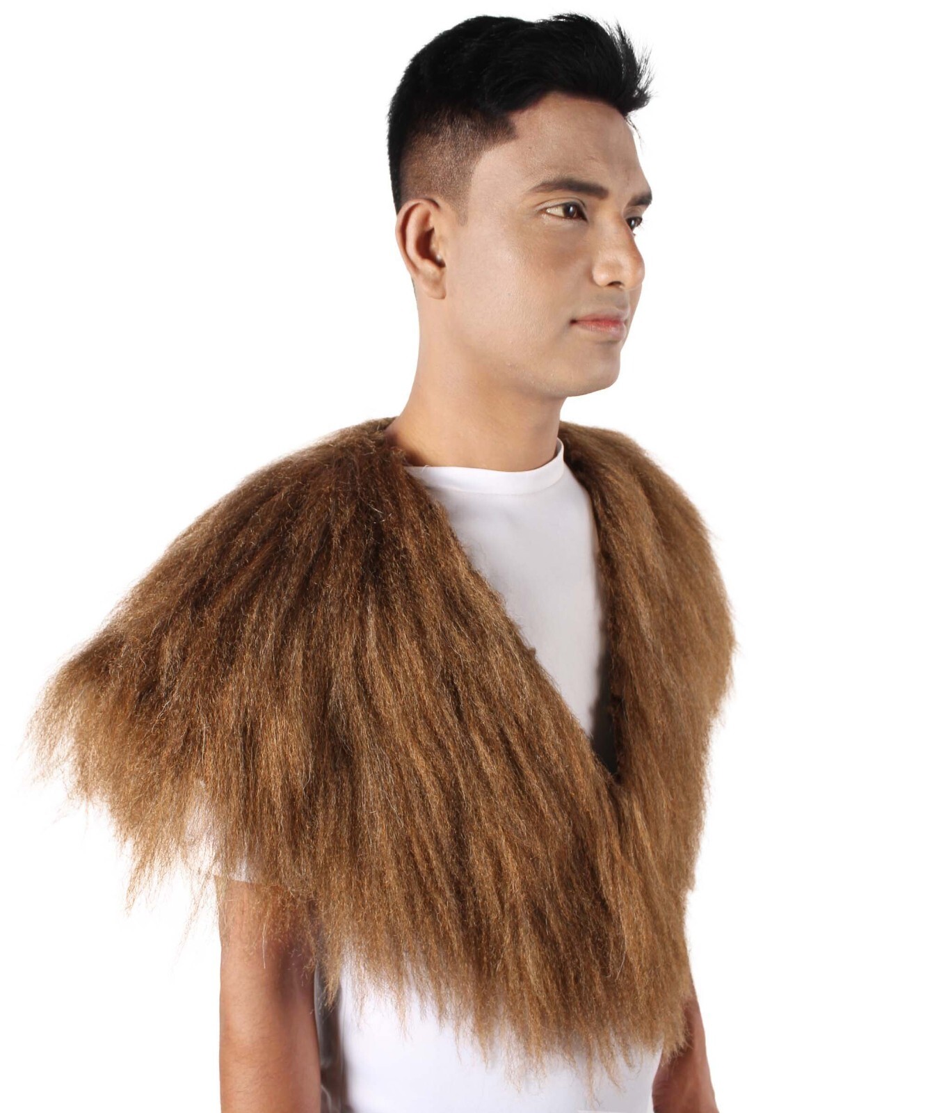 HPO Adult Unisex Vikings Norsemen Dark Brown Fur Faux Mantle, Flame-reta HA-032