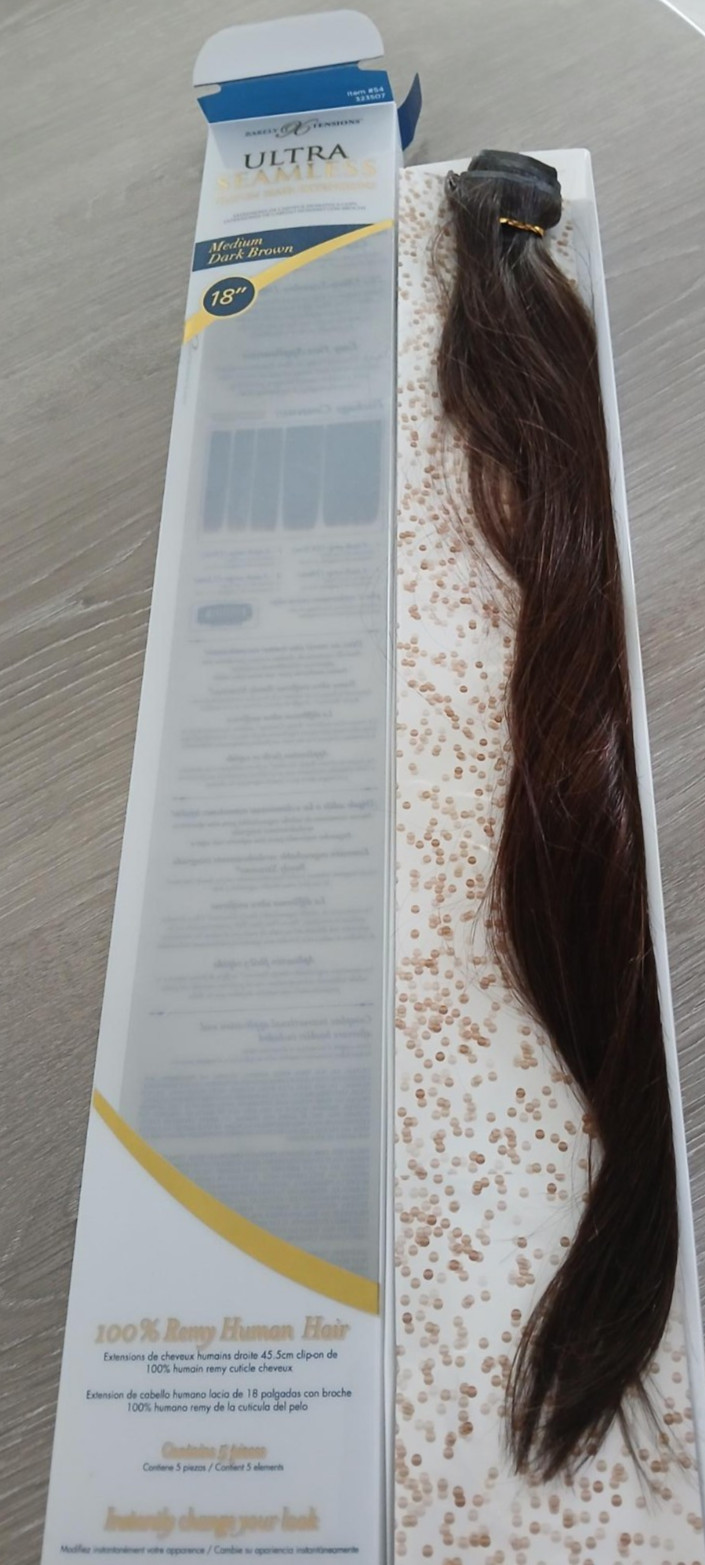Barely Xtensions Ultra Seamless 3 Clip-in Hair Extensions- 18” Medium Dark Brown