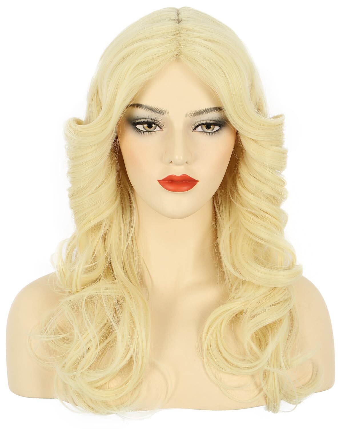 Women 70s Feathered Wig Long Light Blonde Wave Disco Wig Vintage Costume Wig …