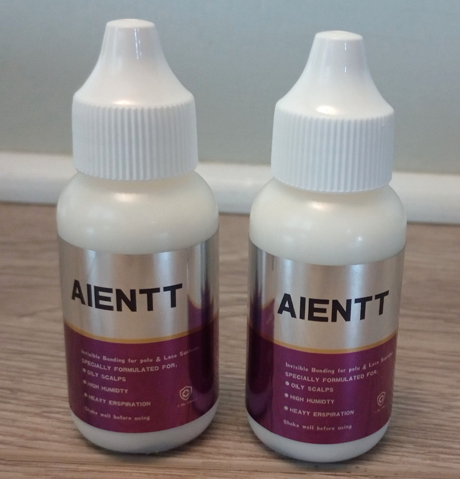 2x AIENTT Lace Wig Glue For Wigs Strong Hold, Waterproof, Invisible 1.3oz x2 NEW