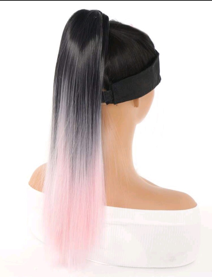 Ponytail Colorful Synthetic Claw On Clip In Women Hair Extension Straight Hairp