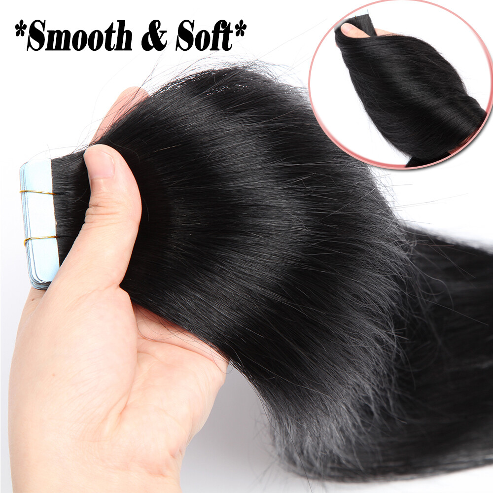 CLEARANCE Tape In 100% Remy Human Hair Extensions Body Wave Skin Weft Highlight