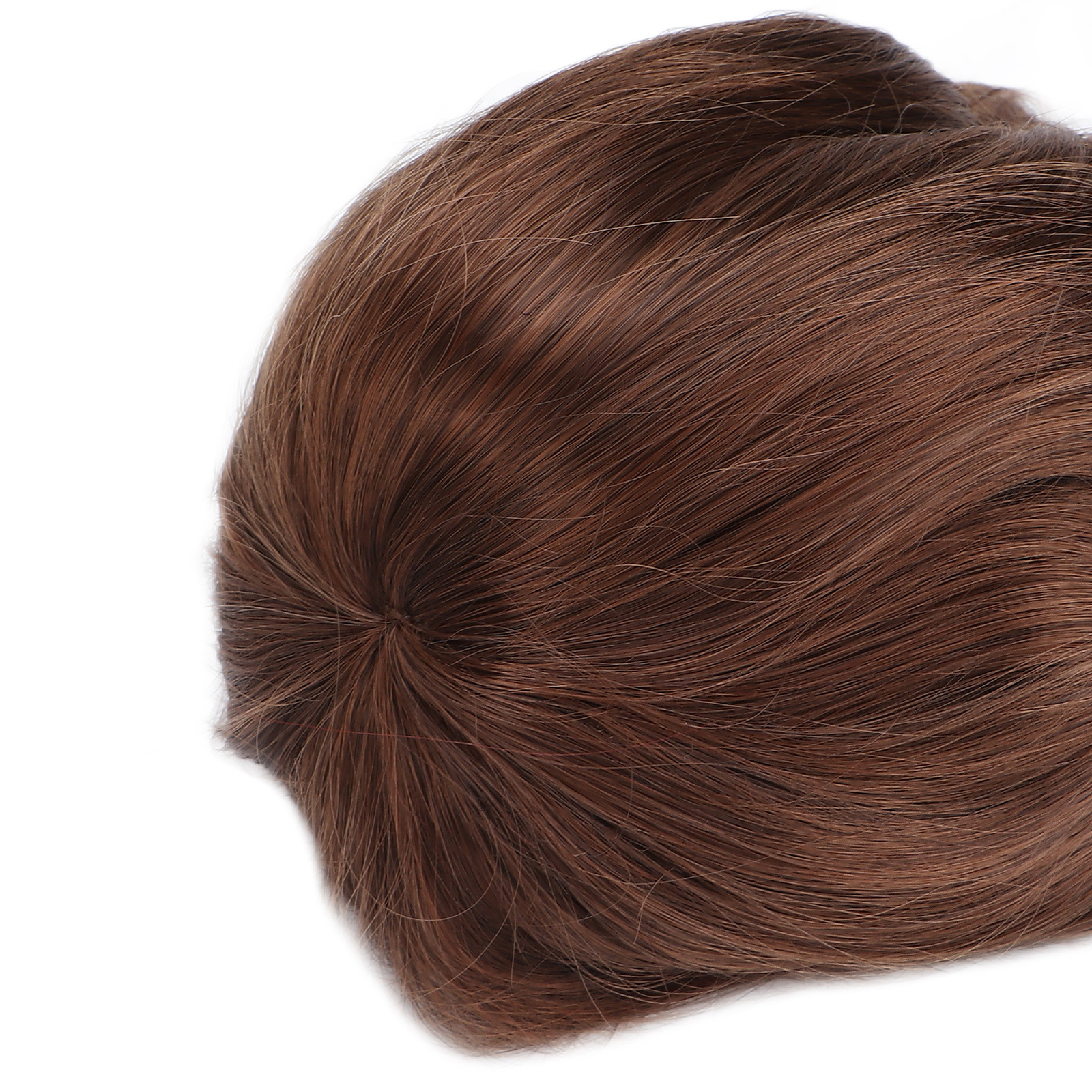 Men Short Light Brown Wig Male Short Straight False Hair Full Wig for Halloween