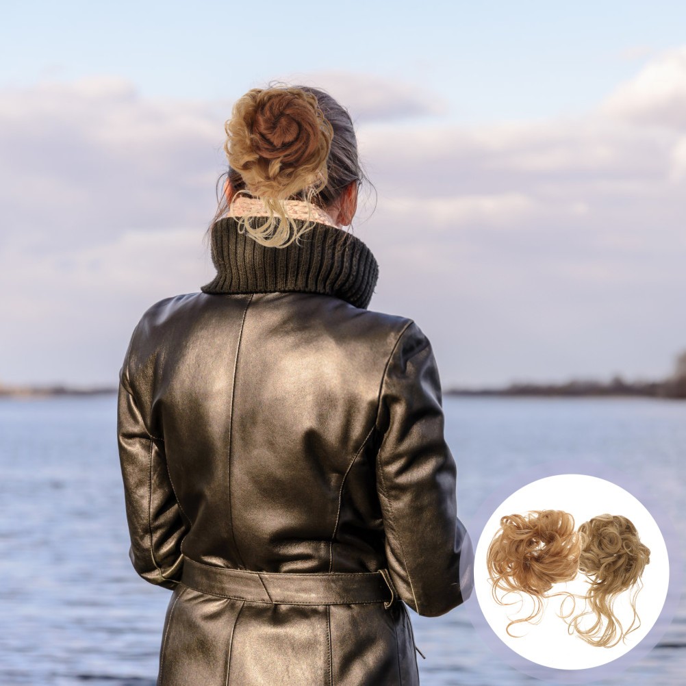 2Pcs Durable Messy Hair Bun Pieces Assorted Color Hair Accessory for Women