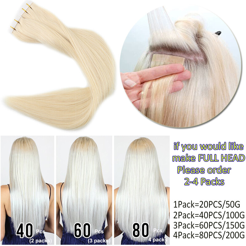 Balayage Tape In 150G Skin Wefts Real Remy Human Hair Extensions Italy Full Head