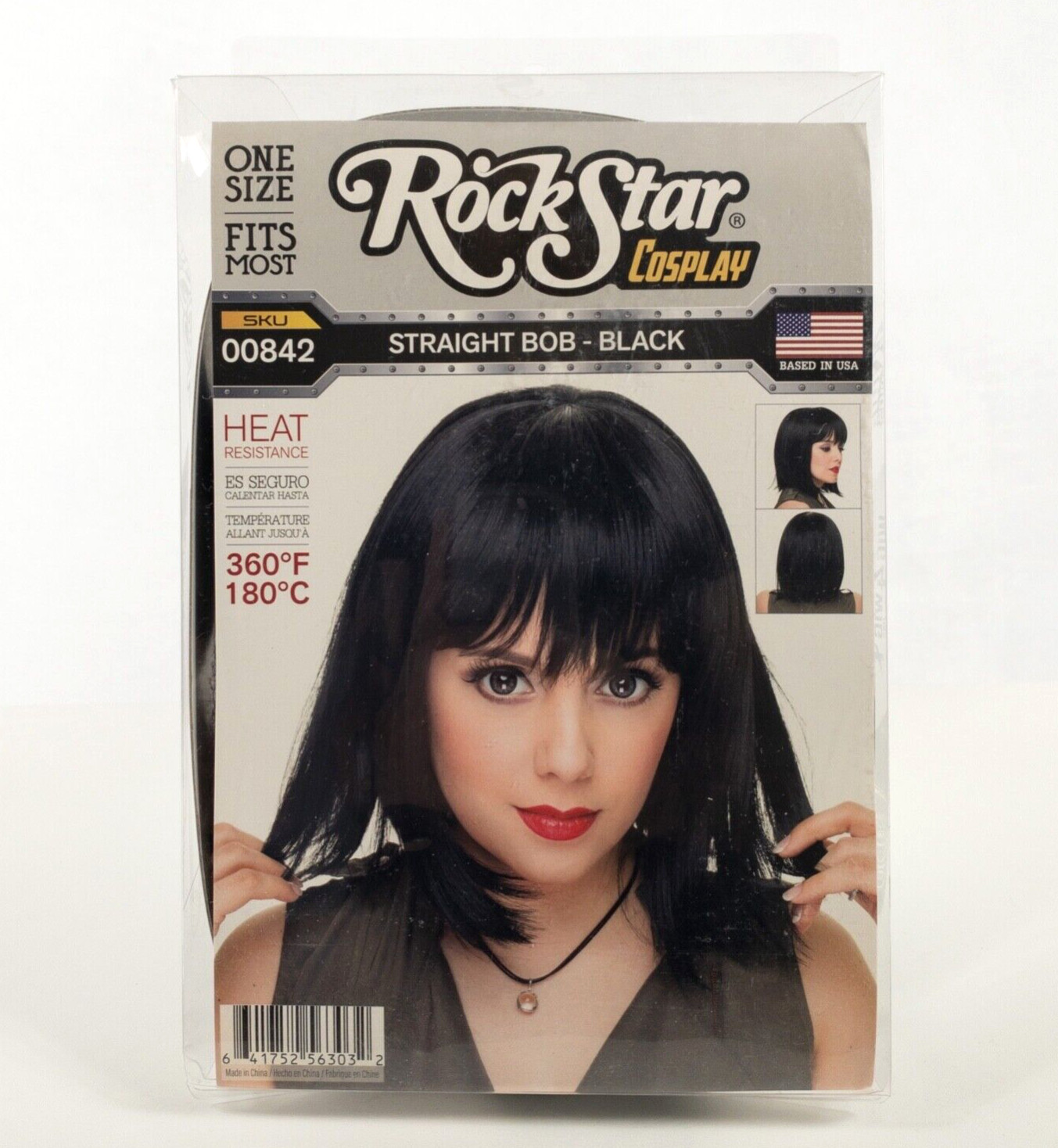 Rockstar Wigs Cosplay Straight Bob Black One Size Fits Most Heat Resistant 00842