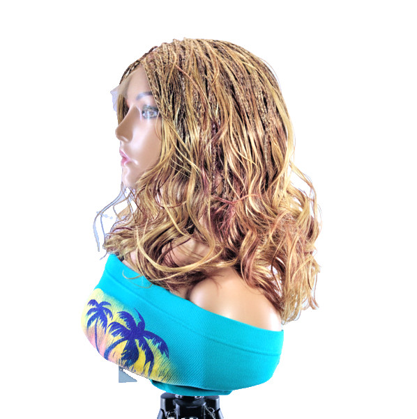 Braided Wig. Knotless Braids with Curly Ends. Full Lace with Baby Hair