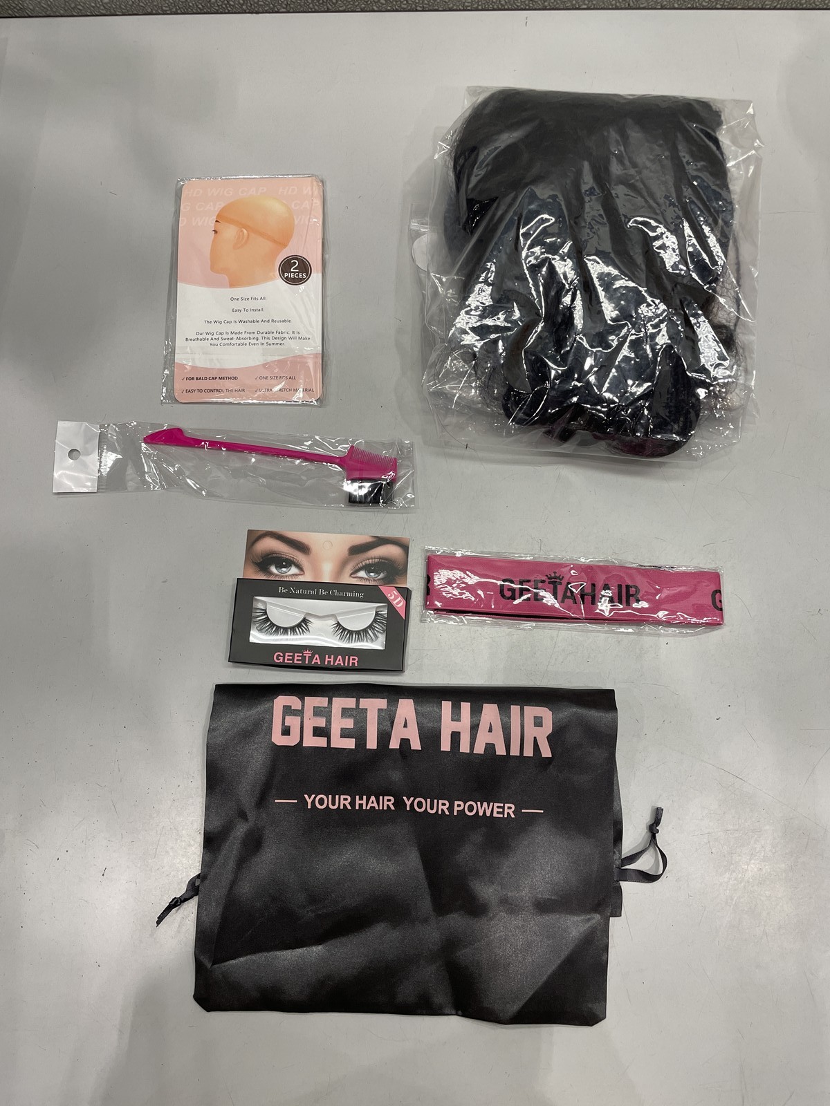 Geeta Hair Natural Black Human Hair Lace Front Long Wig 26″