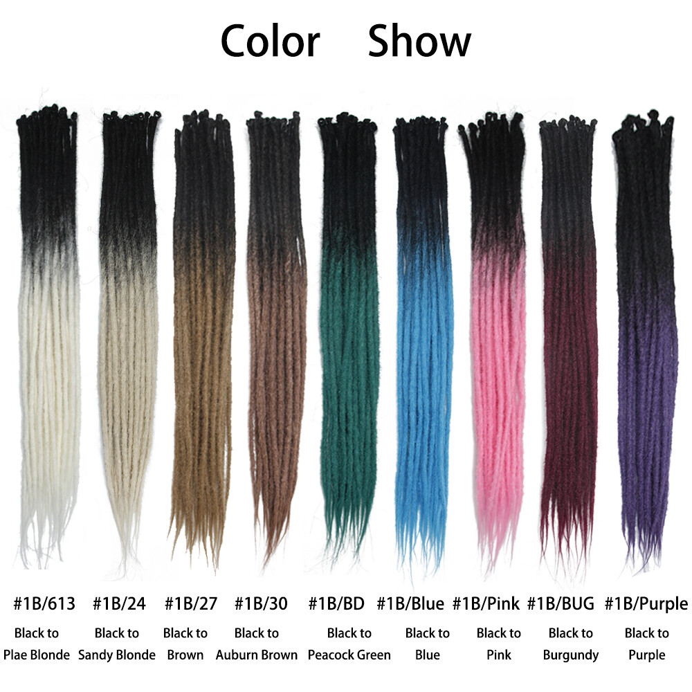 24″ Thin Ombre Dreadlocks Extensions SE Dreads Reggae Dreads Locs Crochet Braids