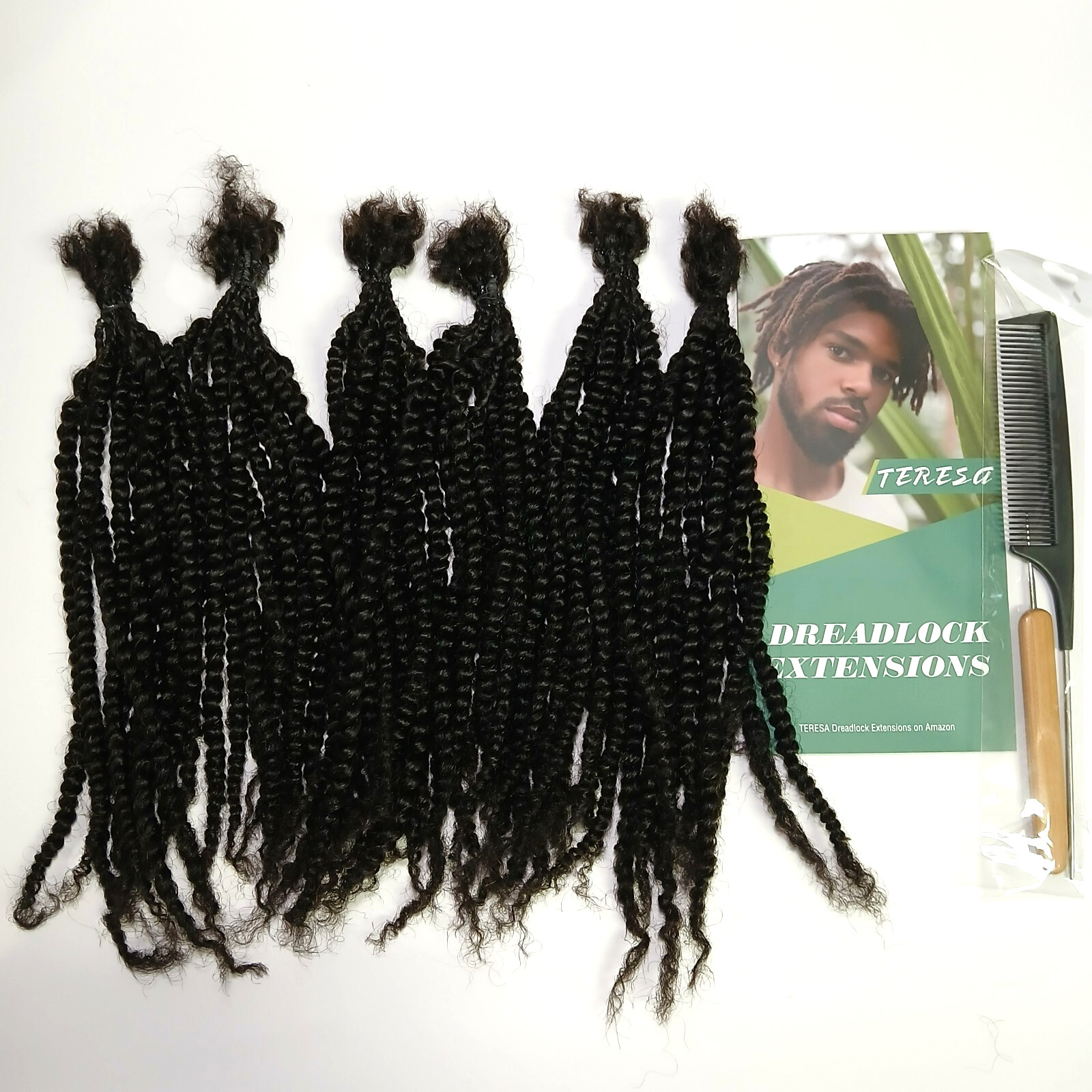 100% Human Hair Microlocs Twist 60 Strands Curly Ends Extensions Dreadlocks 8in