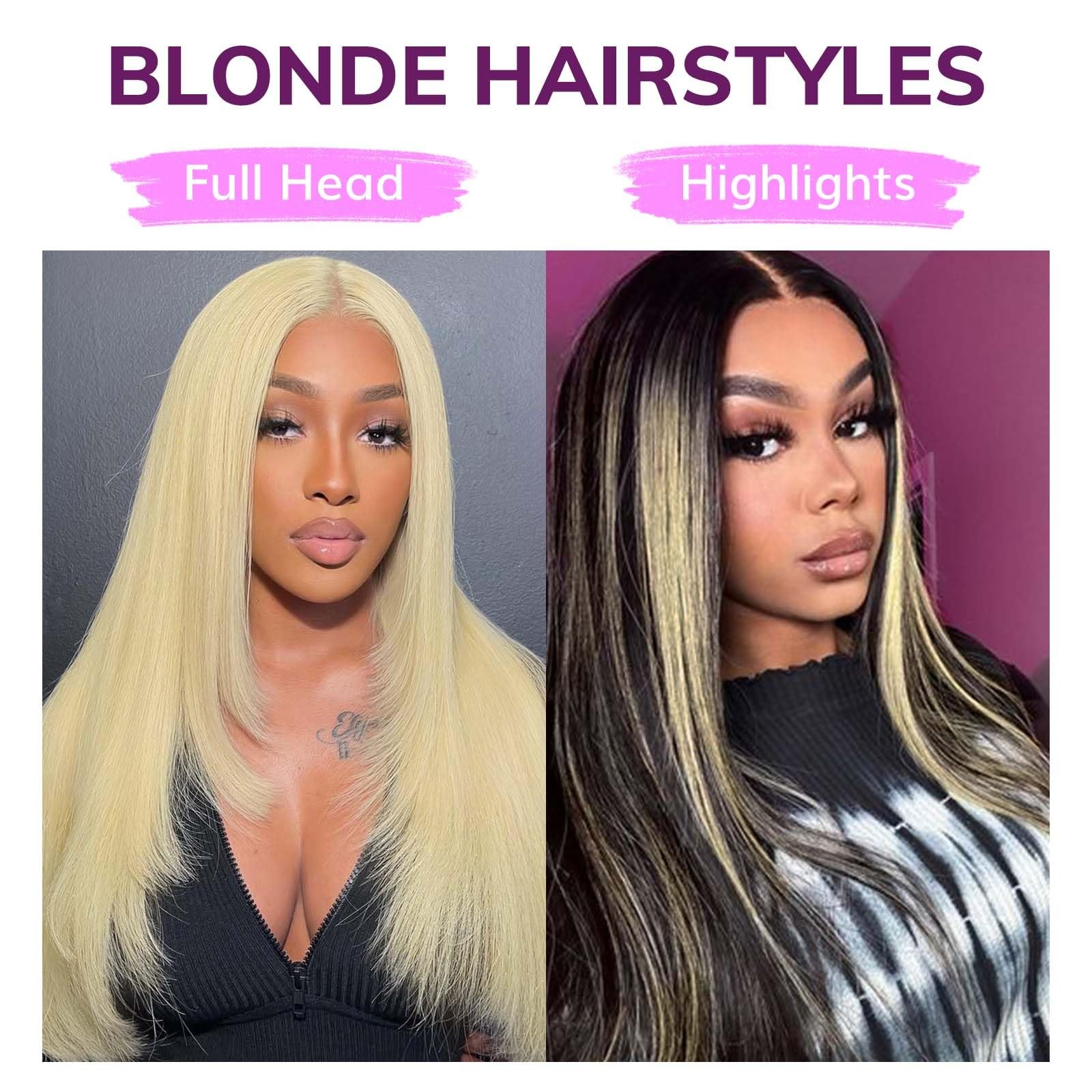 Idn Beauty Seamless Clip In Hair Extensions Human Hair 110G 14 Inch 613 Blonde