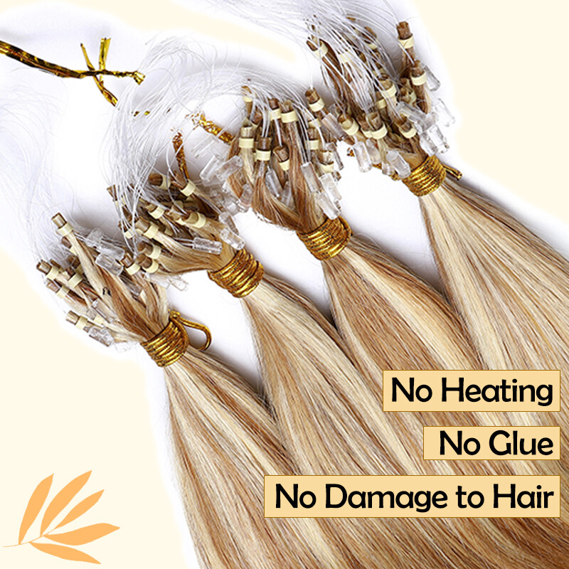 Micro Loop Ring Beads 100% Remy Human Hair Extensions 200g for Thick Full Head