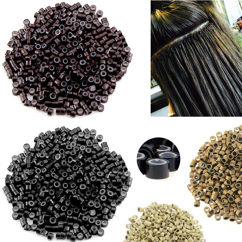 100-1000pcs silicone Micro beads rings for human hair extensions tool Micro Loop