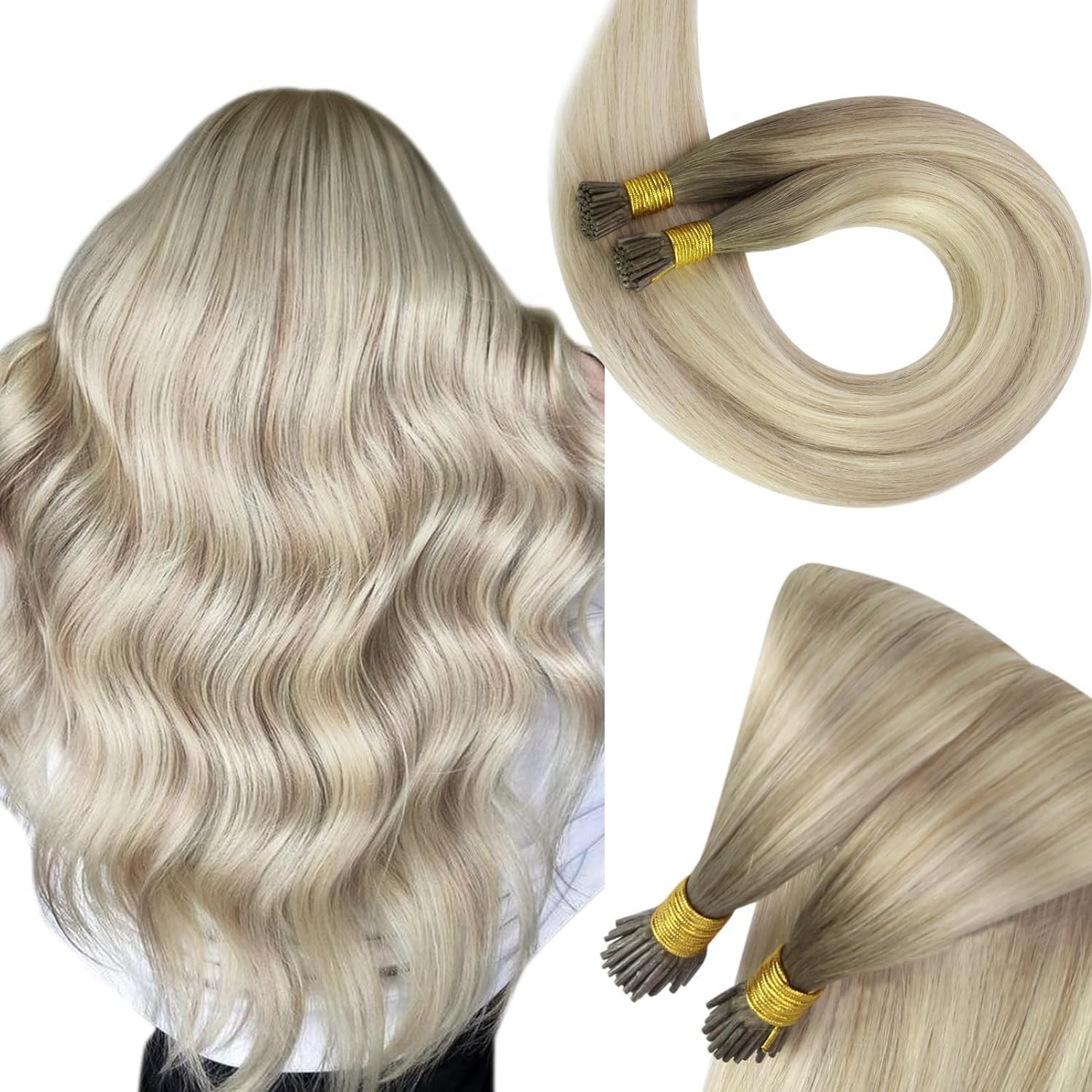 Sunny I-TIP 16in SUN Ash/Platinum Blonde Hair Extensions – I-TIP_SUN_16_50G3