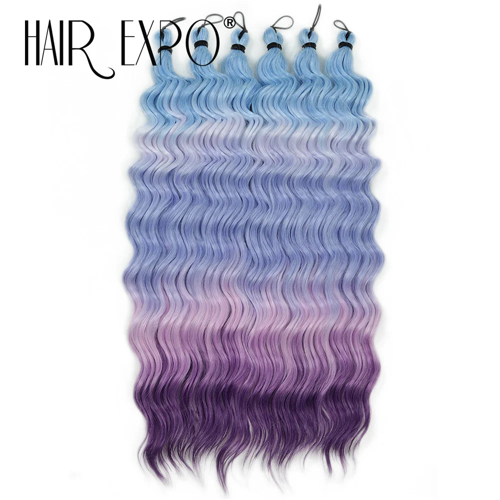 18 Inch Deep Wave Twist Crochet Hair Synthetic Ombre Rainbow Color Afro Curls