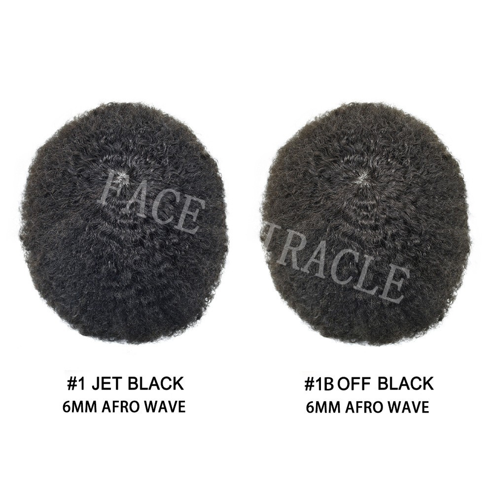 Afro Toupee For Black Men Mens Thin Skin Hairpieces African American Hair System