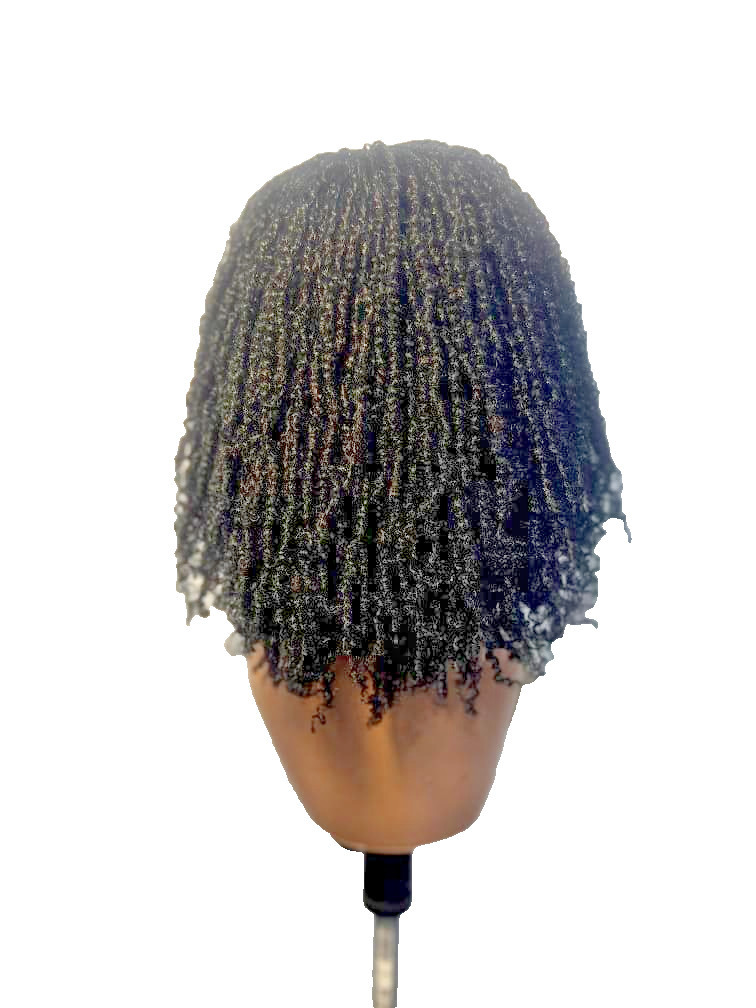 Kinky Twist Synthetic Mini Braids, shoulder length, black + 30
