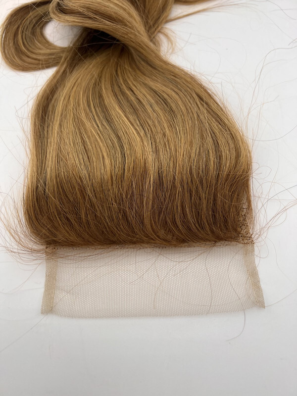 MEGALOOK 20″ HUMAN HAIR SILKY STRAIGHT 3PC EXTENSION BUNDLE W/ CLOSURE DARK BLND