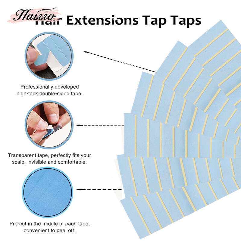 10-500pcs Replacement Double Sided Tapes Tabs for Tape in Human Hair Extensions