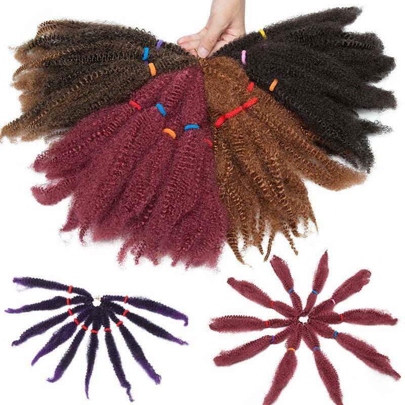 Natural Bob Marley Kinky For Twist Crochet Braid Hair Extensions Curly Afro Hair