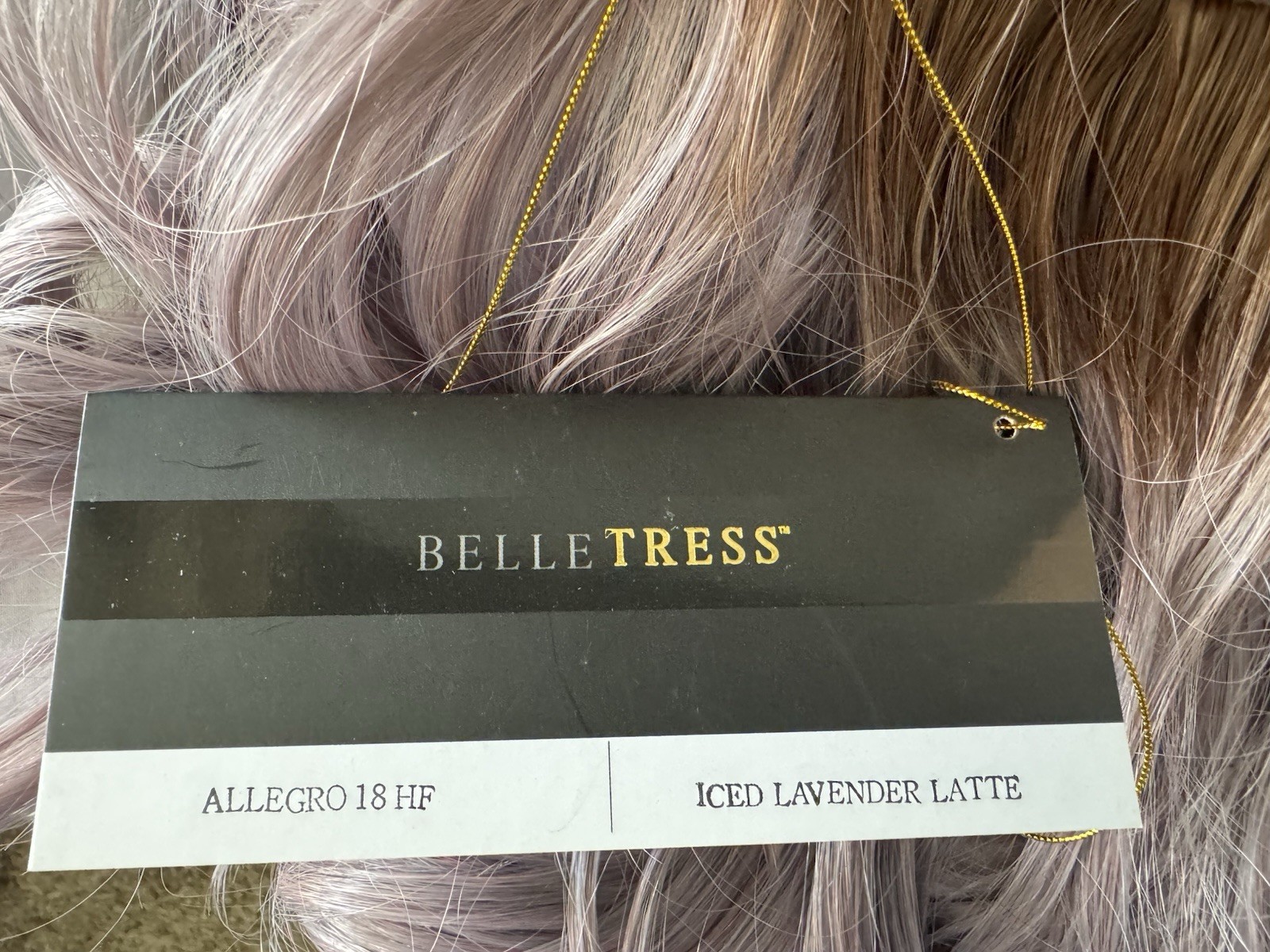 Belle Tress Allegro 18” Wig Iced Lavender Latte Stunning Violet Color!! BNWT