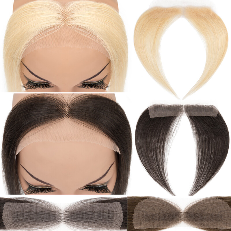 FULL LACE HAND-TIED FRONT HAIRLINE 100% HUMAN HAIR PATCHES Hairpiece Middle Part