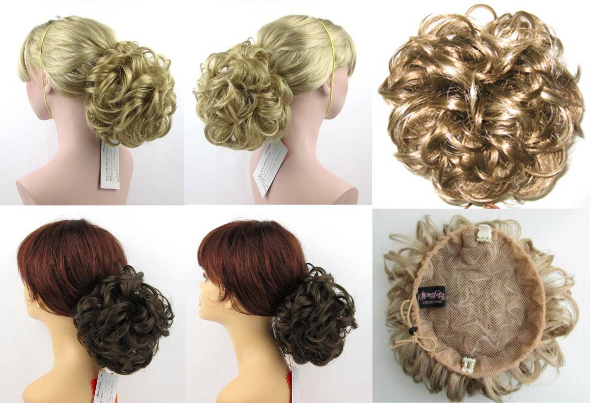 LARGE CURLY HAIR CHIGNON MESSY BUN UPDO WEDDING PAGEANT HAIRPIECE DRAWSTRING