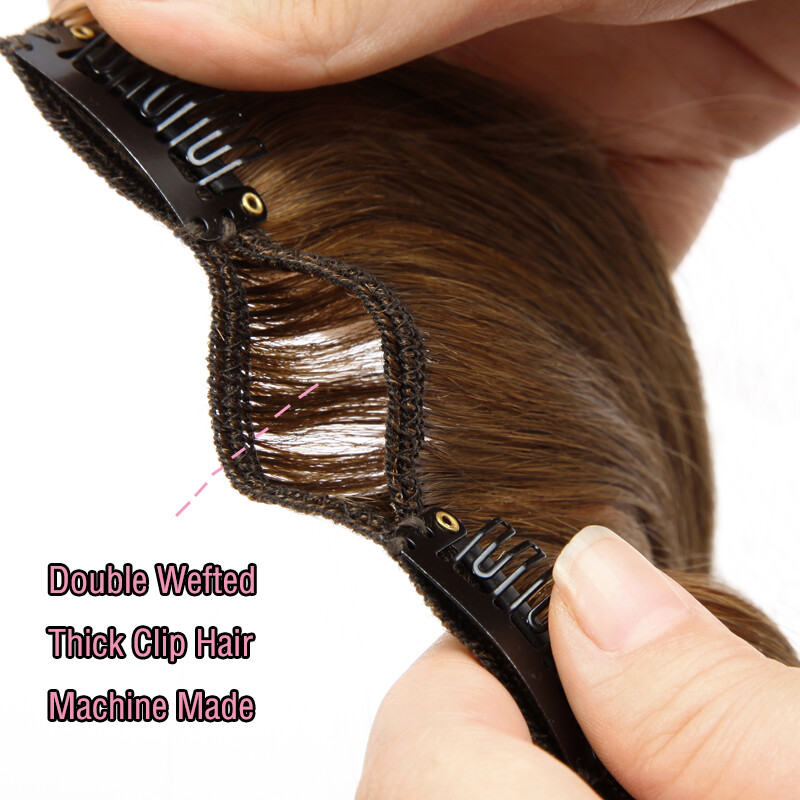 120G THICK Double Weft Clip In 100% Remy Human Hair Extensions Full Head Clip On