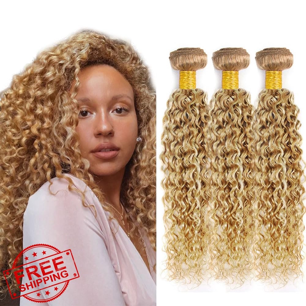 Raivide 30 32 34 inch P27/613 blonde kinky bundles