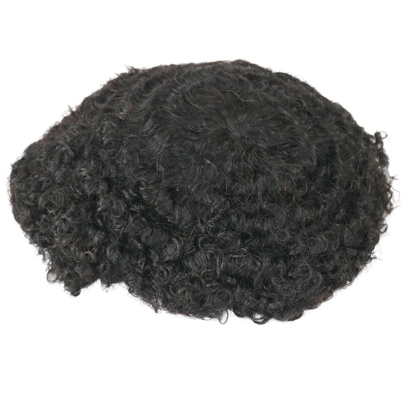 Lace Base Men’s Toupee For Black Men Afro Curly African American Wigs Hair Unit