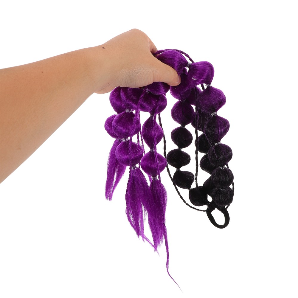 1Pair Colored Bubble Braid Hair Extension with Lantern Style Braids for Events