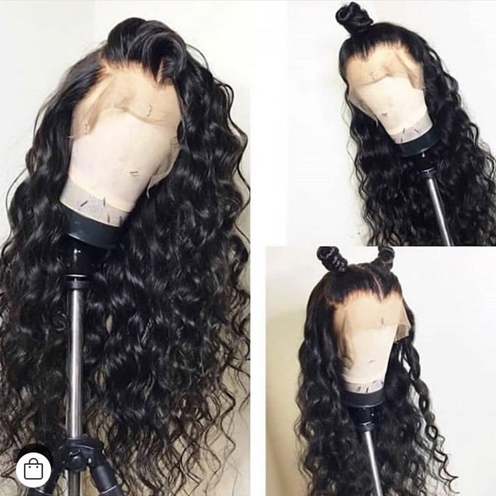 Pre Plucked Natural Hairline Glueless Lace Front Wigs Heat Safe Long Deep Wave