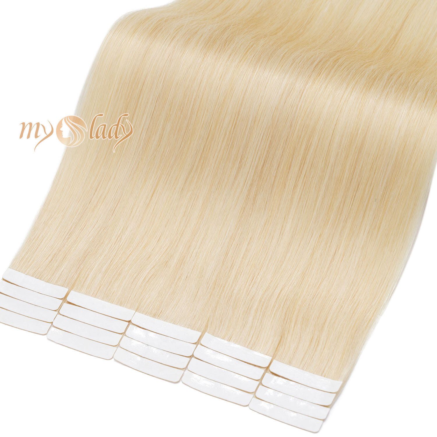 12″-24″ Tape in Hair Extensions Remy Human Hair100G Full Head Straight Highlight