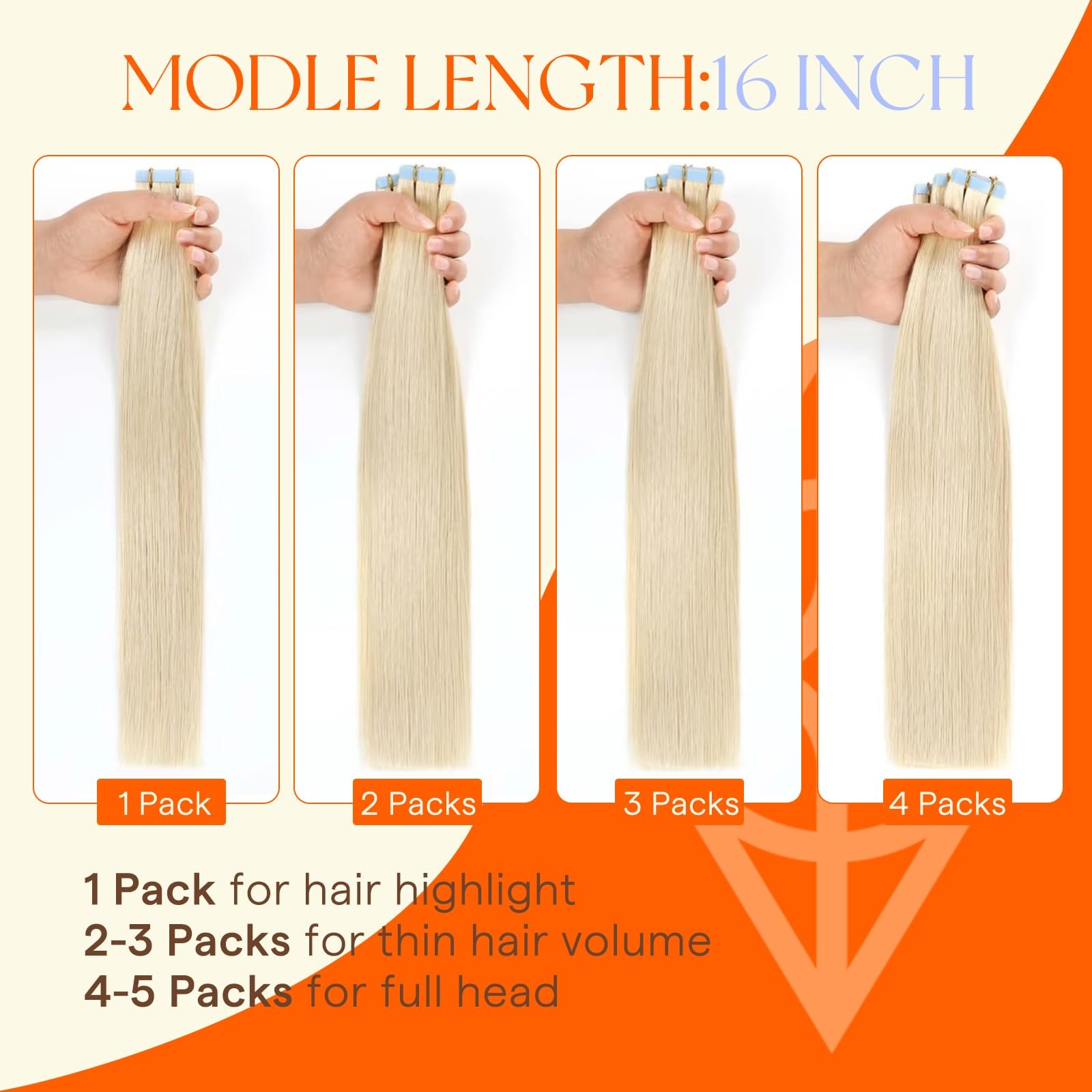 Full Shine 24″ Injection Tape Human Hair Extensions 18/613 Ash/Light Blonde