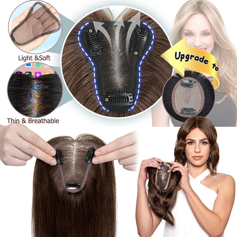 THICK MONO Top Pieces Toupee LACE 100% Remy Human Hair Toppers Silk Base