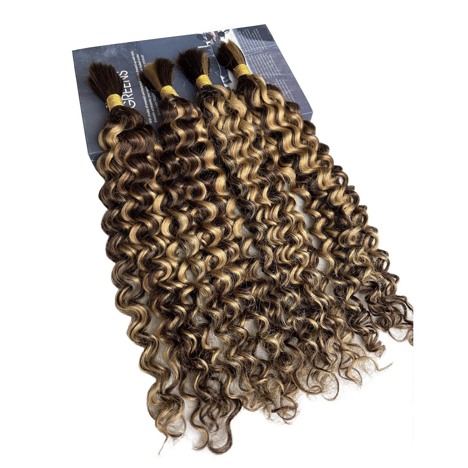 Licoville 4/27 Braiding Hair Water Wave Human Hair Bundles Brown And Blonde