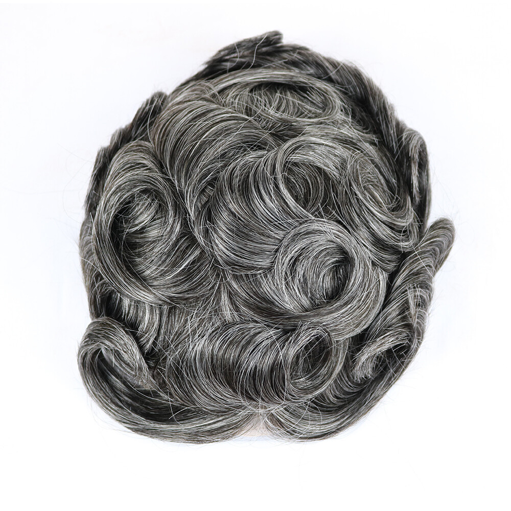 French Lace Front Mens Toupee Natural Hairline Human Hair System For Men Poly Sk