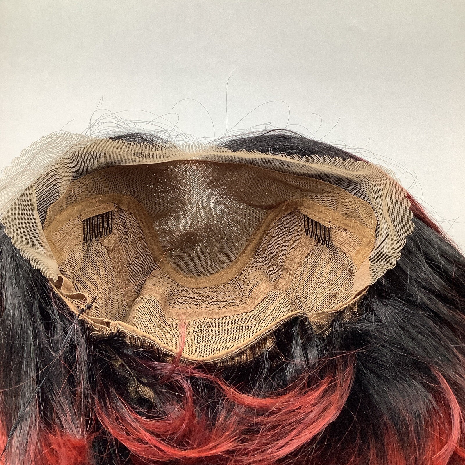 Luna Wig TTL1B/RDBG Dark Root Red Curtain Bang Bob HD 13×5 Lace Front Synthetic
