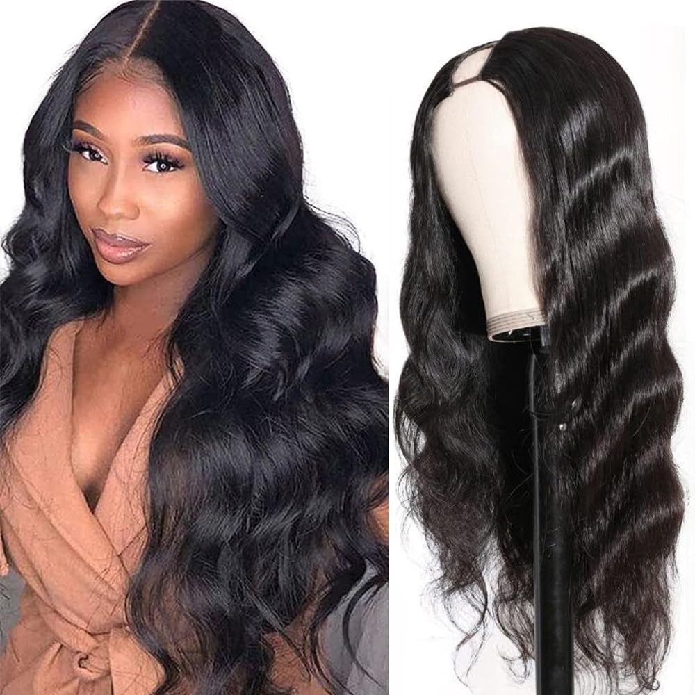 U Part Wig Human Hair Body Wave Glueless Half Wig No Sew In No Leave U Part Wig