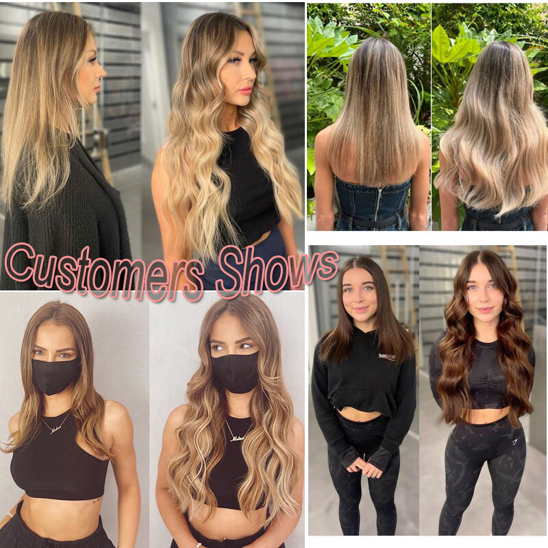 U Part One Piece THICK Clip In Human Hair Extensions V-Shape Full Head Weft 100G