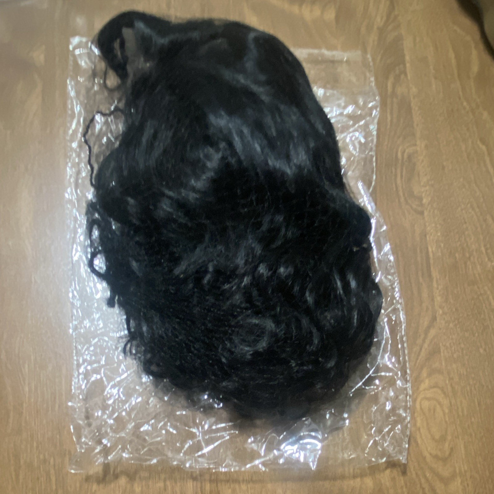 12″ Black Curly Human Hair Lace Front Wig, Free-Part, Adjustable Strap Cap