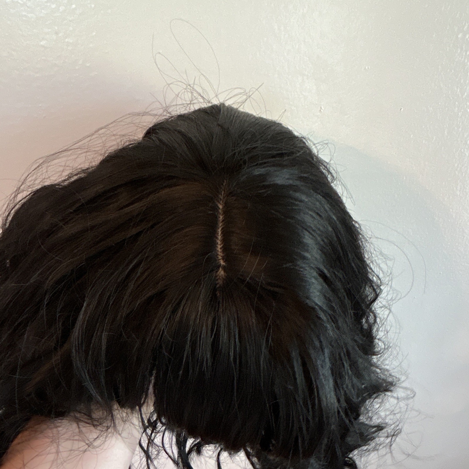Elfairy 2 Black Wavy Clip-In Wig with Bangs, Classic Cap, Adjustable Strap