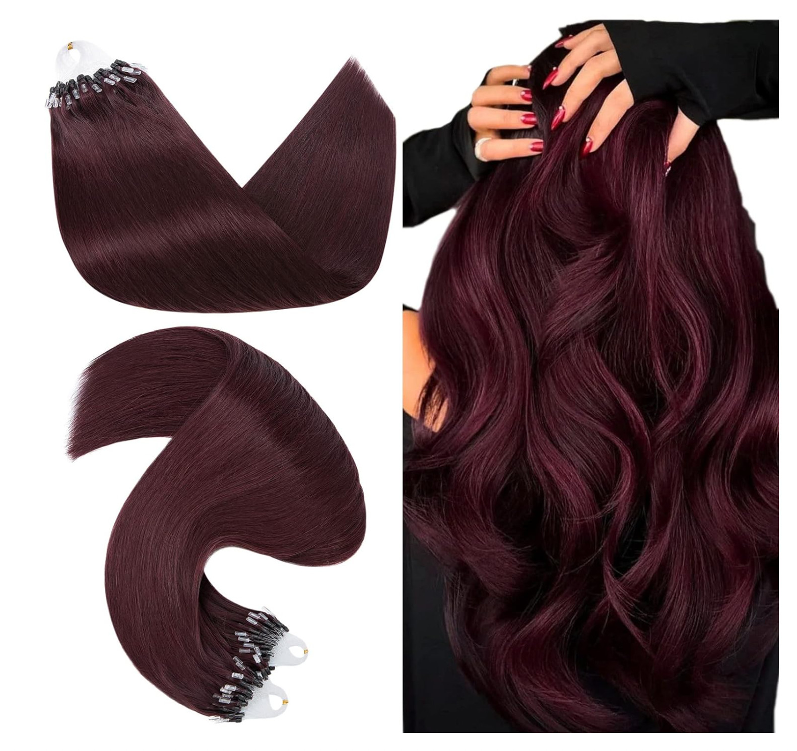 Microlink Hair Extensions Human Hair Micro Loop Bead In 18In 50g 50 Strands #99J