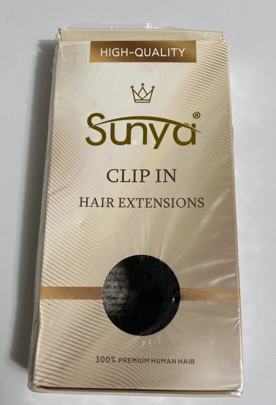 Sunya 18″ Double Weft Clip In Human Hair Extensions 1B Natural Black 8Pcs 120g
