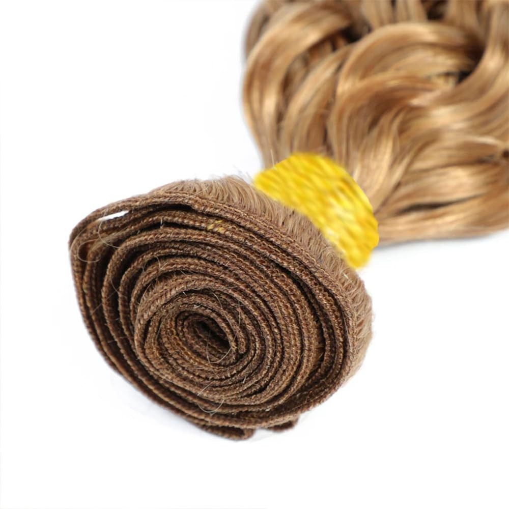 Biliisyff Honey Blonde Human Hair Color 27 Water Wave 24 26 28 Inch