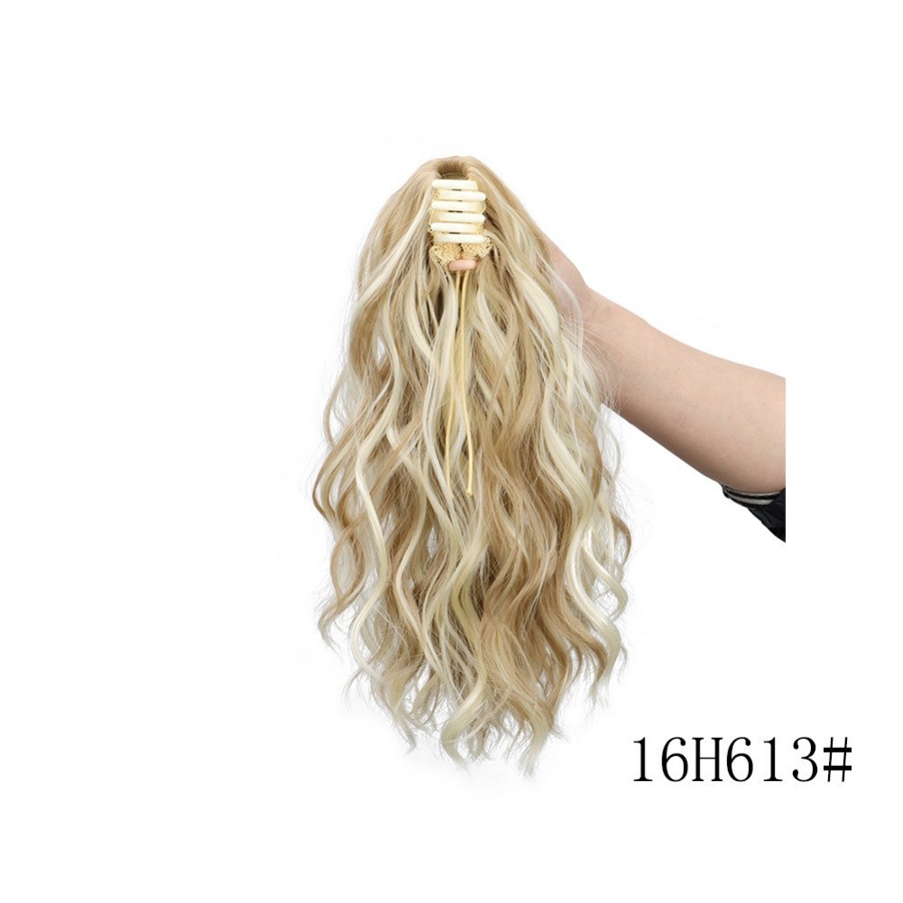 Curly Hair Water Wave Ponytail Clip Heat Resistant Synthetic Hair 35cm