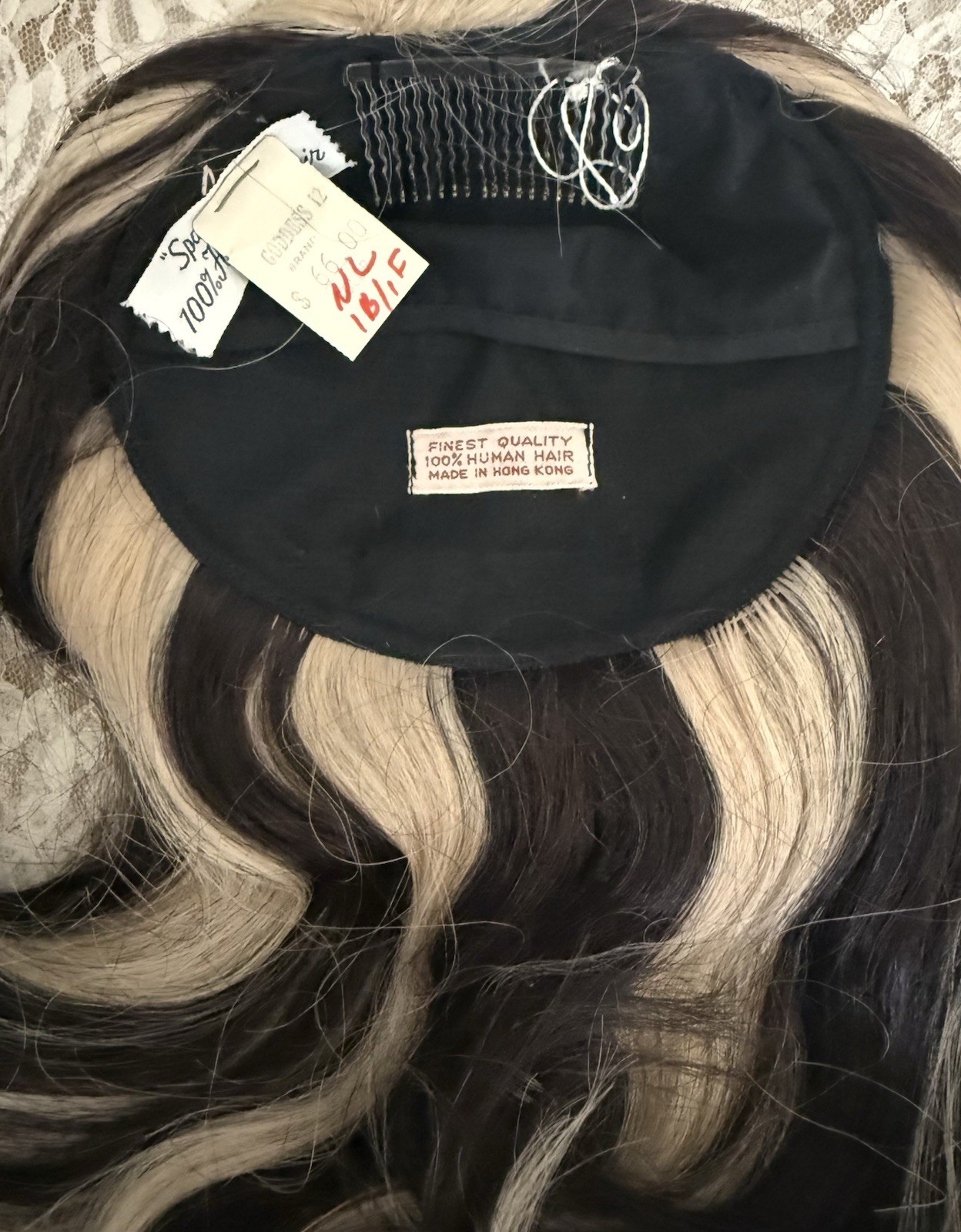 Goddess Brand 12″ Human Hair Wig Fall “Spanish Hair” Color NL 1B/1F