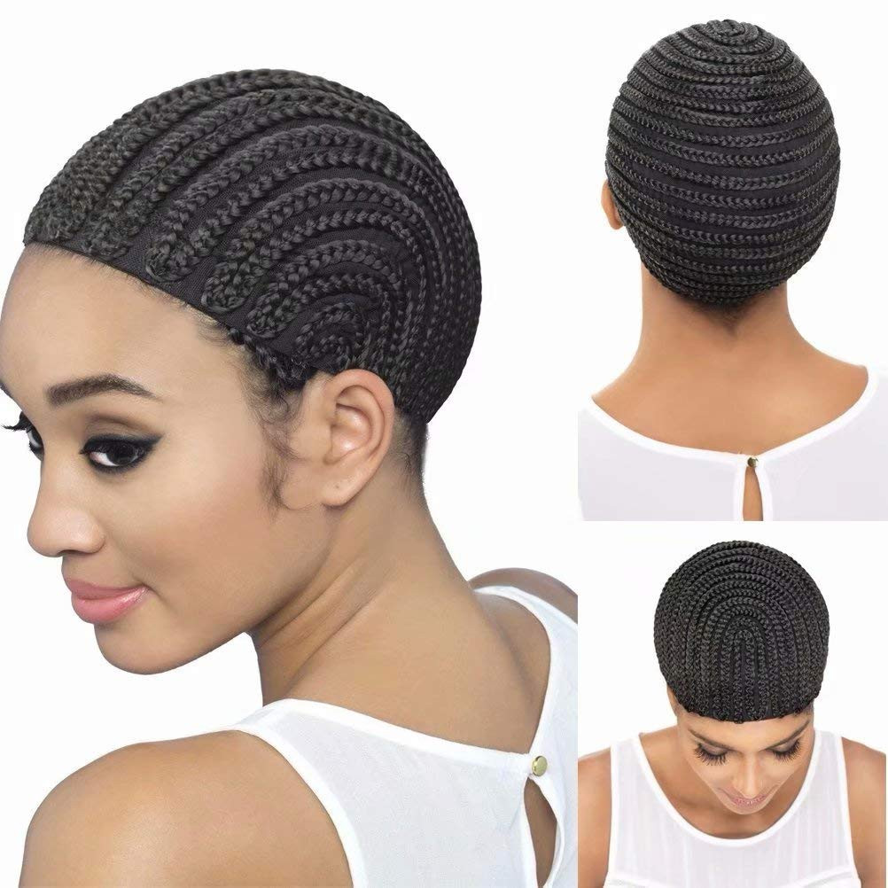 Braided Cap 1Pc Crochet Wig Cap in Cornrow Sew Hair for Making Synthetic