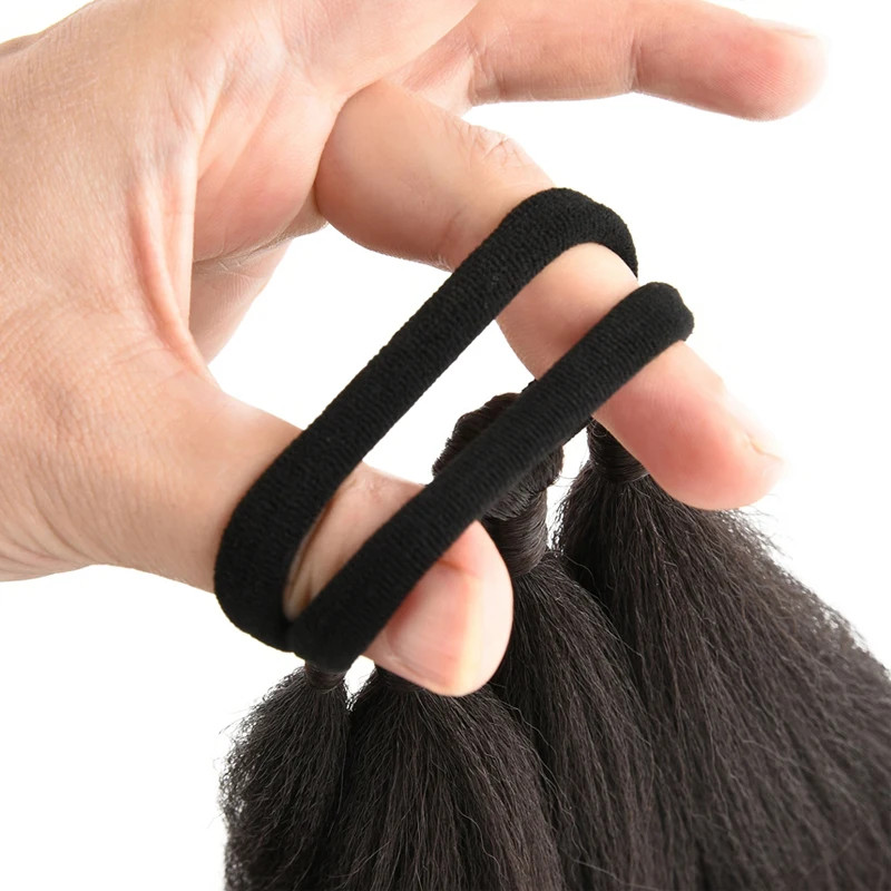 26 Inch Ombre Black Brown Grey Synthetic Boxing Braids Ponytail Extensions Wrap