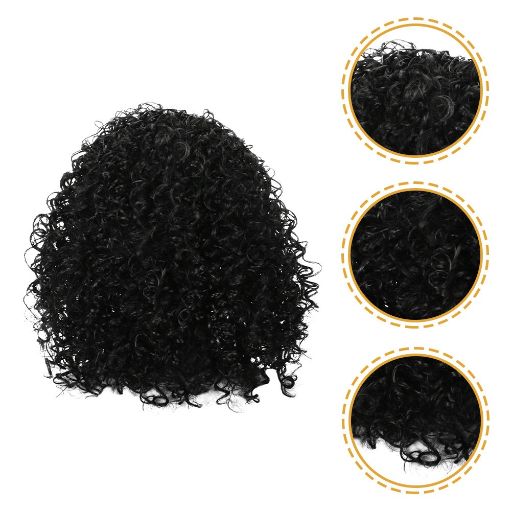Headband Wig High Temperature Wire Black for Women Party 1Pack 16 Inches